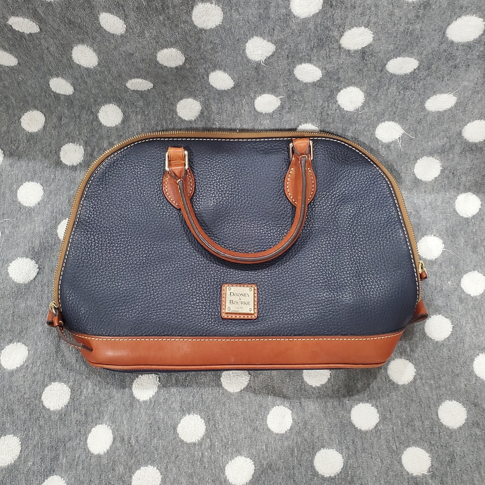 Dooney & Bourke Blue and Tan Satchel